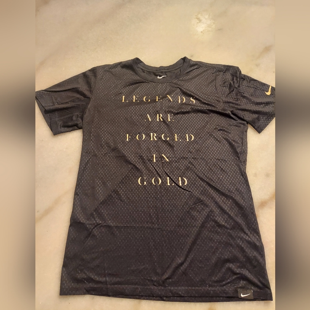 Nike Dri Fit Shirt Medium Legends Are Forged in Gold / Black and Gold